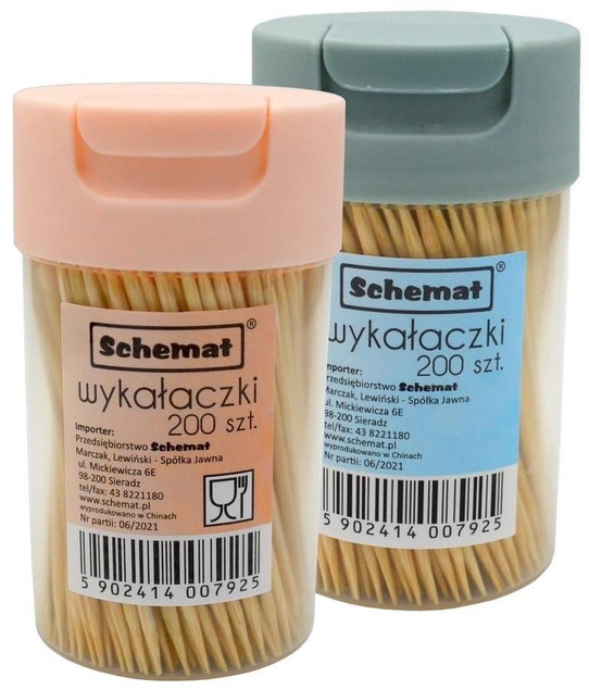 Wykałaczki Schemat 6,5 cm 200 szt. drewniane