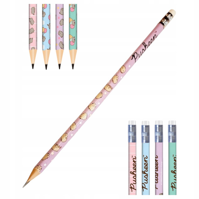 4x Ołówek z gumką Pusheen St. Majewski HB 1 szt.