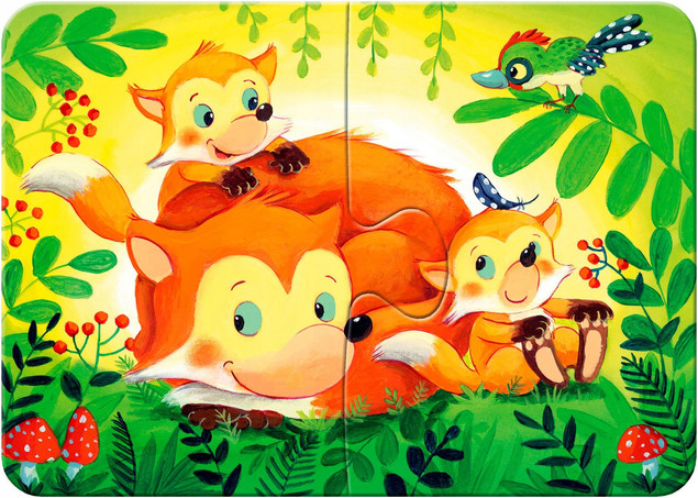 Puzzle Ravensburger 20 elementów Małe rodziny zwierząt