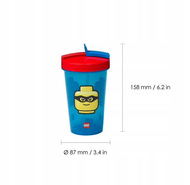 Kubek LEGO® Room ze Słomką 500 ml – Szczelny & BPA-Free