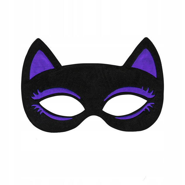 Maska Kot flokowana Halloween przebranie kostium