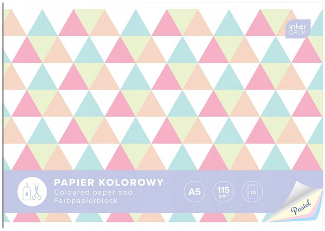 Blok Papier KOLOROWY A5 10K 115G PASTEL Interdruk