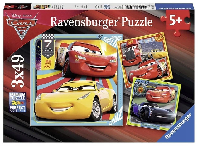 Puzzle Ravensburger 3x49 Auta 3 ułożone