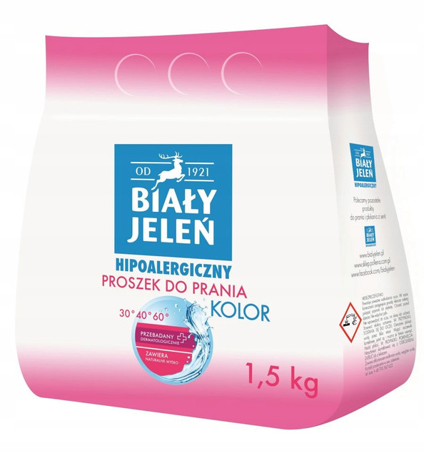 BIAŁY JELEŃ Żel Pod Prysznic ALANTOINA + Proszek Do Prania KOLOR