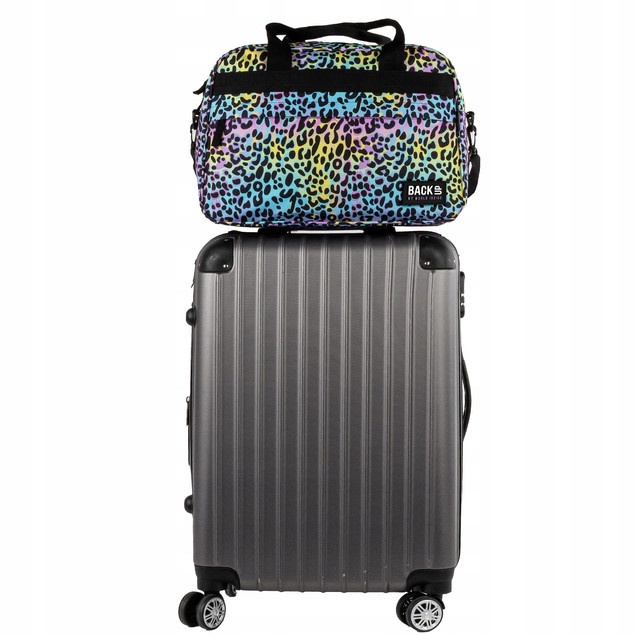 Torba podróżna BACKUP 40x30x20 kabinowa Ryanair Wizz Air panterka fiolet