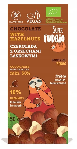 Czekolada z orzechami laskowymi Super Fudgio Bio 50 g