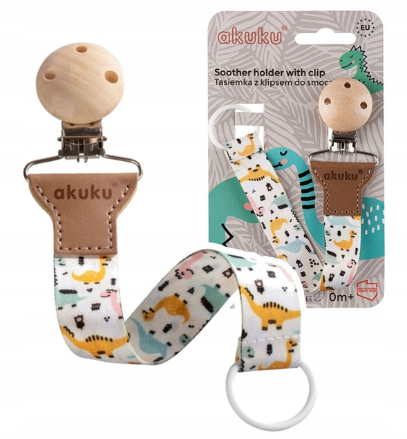 Zawieszka do smoczka dinozaury Akuku