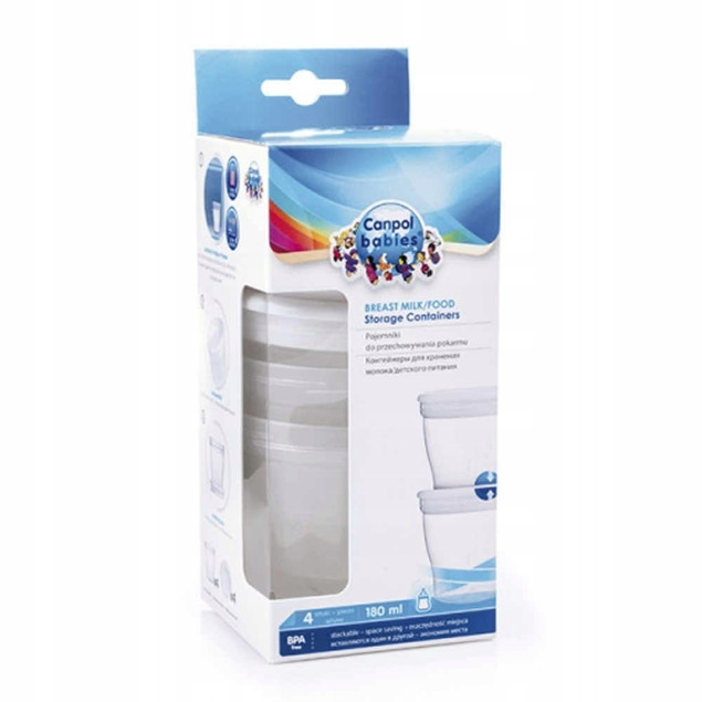 Pojemniki na pokarm Canpol Babies 180 ml 4 szt