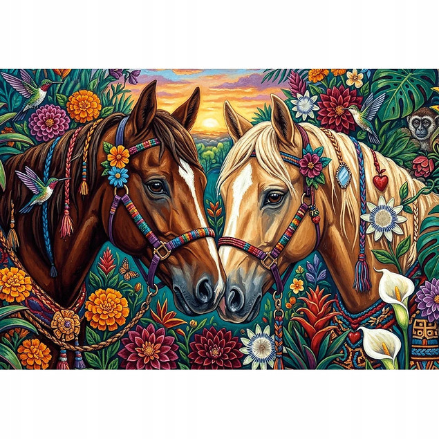 Trefl Puzzle 400 el. Flamingo by Trefl, Kwiecisty galop