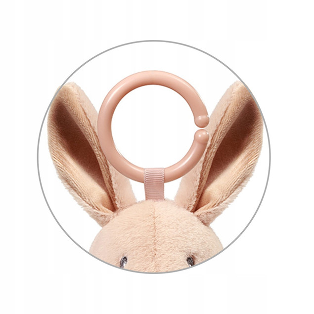 Babyono Zawieszka Sensoryczna Rabbit Karo 1685 do Wózka, Fotelika, Łóżeczka z Gryzakiem i Grzechotką