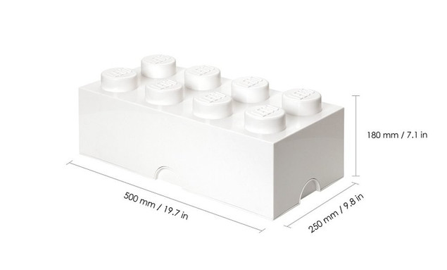Pojemnik klocek LEGO Brick 8 Biały