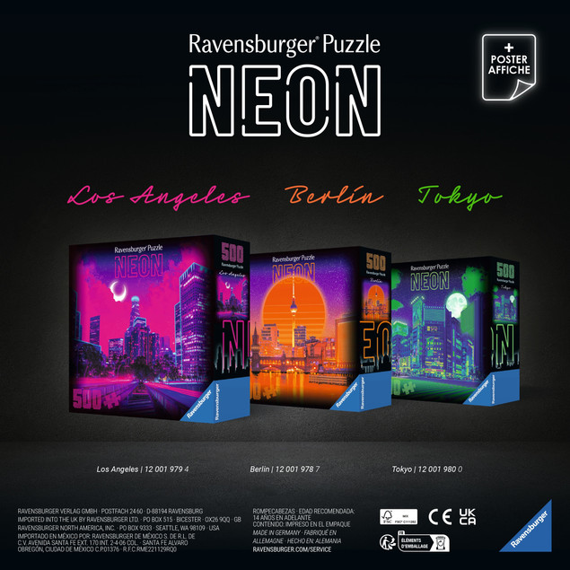 RAVENSBURGER Kolekcja Neonowa: Tokio 500 elementów