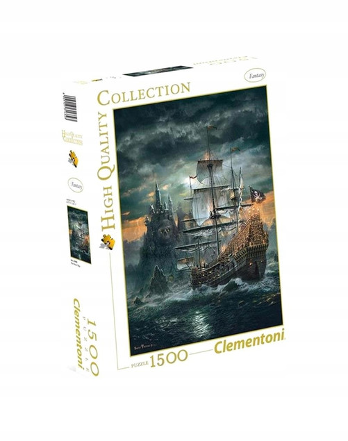 Puzzle HQ 1500 Układanka Piraci STATEK PIRACKI Burza Sztorm 14+ Clementoni