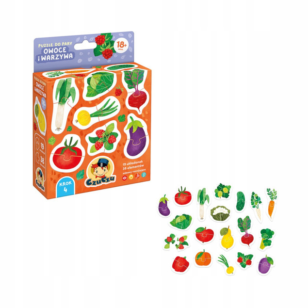CzuCzu Puzzle do pary Owoce i warzywa 18 mies.+ dwuelementowe