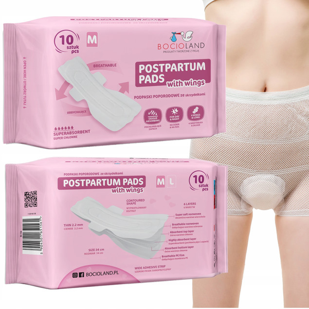 Wysokochłonne podkłady poporodowe M 10 szt.