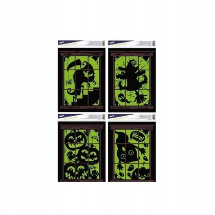 Naklejka na okno Halloween świecąca 30x20cm MIX /MFP