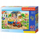 Puzzle 40 Maxi Układanka NA WSI Zwierzęta Farma Kotki Pieski Traktor 4+