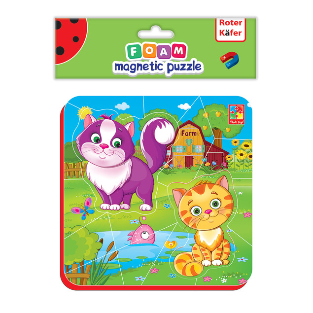 Układanka Magnetyczna Roter Kafer Kotki na Wsi Puzzle dla Dzieci 3+