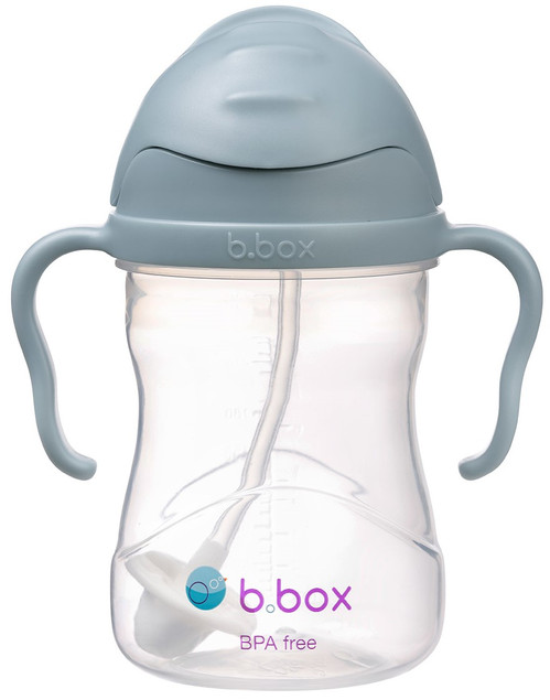 B.BOX Bidon Kubek ze Słomką Obciążoną Niekapek 240ml Błękitny dla Dzieci