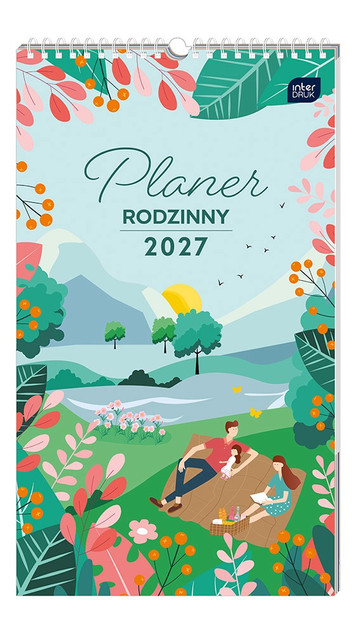 Kalendarz ścienny Interdruk 2027 planner rodzinny 25x43 cm Razem