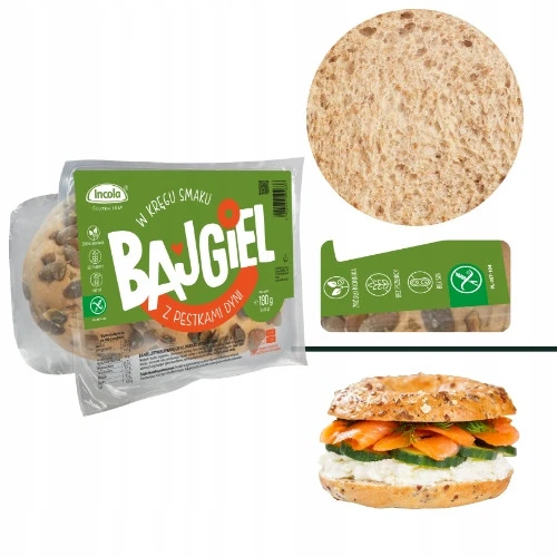 Bezglutenowe Bajgle z pestkami dyni 190g INCOLA