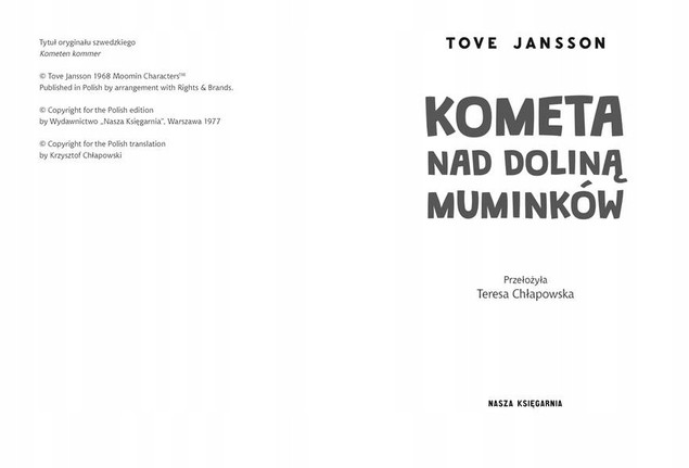Kometa nad Doliną Muminków Tove Jansson