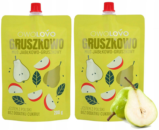 Mus jabłkowo-gruszkowy OwoLovo 2x200g