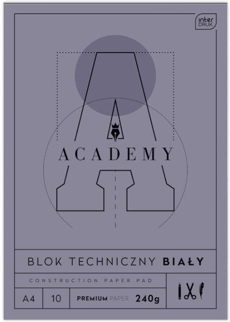Interdruk blok techniczny A4 10 kartek 240 g ACADEMY