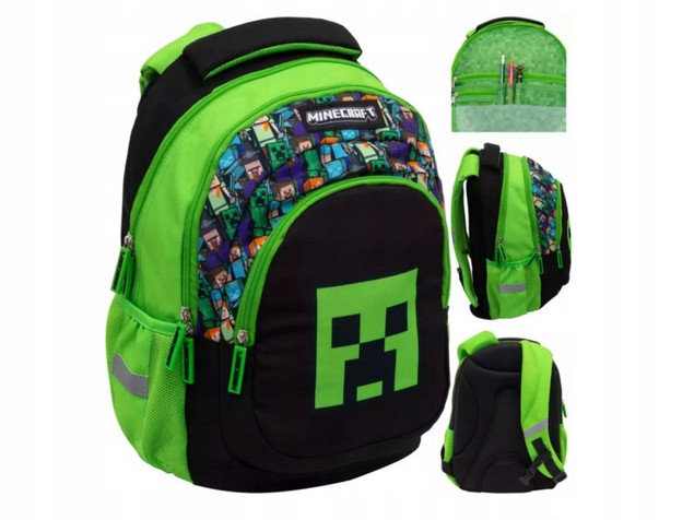 Plecak Szkolny Astra MINECRAFT Creeper Trzykomorowy | Klasy 1-3 SP