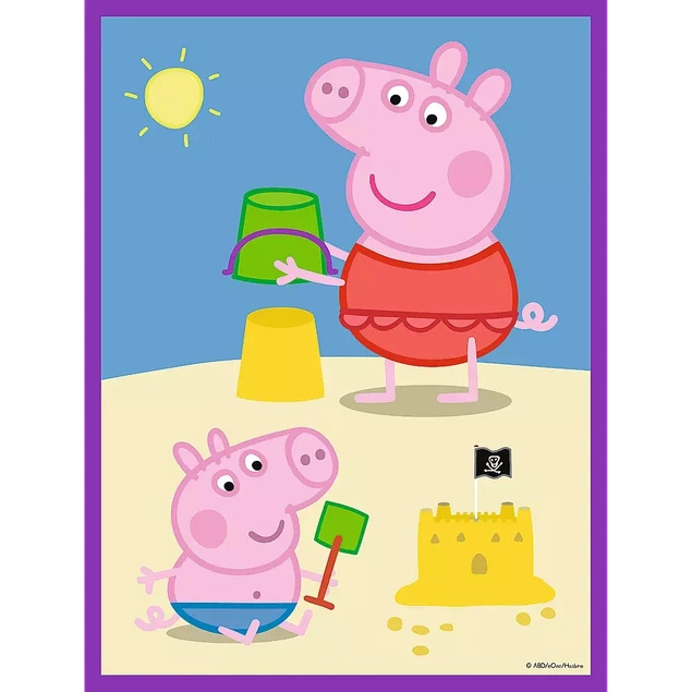 Puzzle dwustronne 2x10 BABY MAXI 4w1 Pogodny dzień Peppy 43001 Trefl