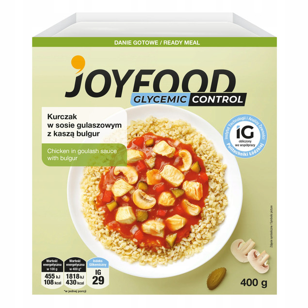 Joyfood Glycemic Control Kurczak w sosie gulaszowym z kaszą bulgur 400g