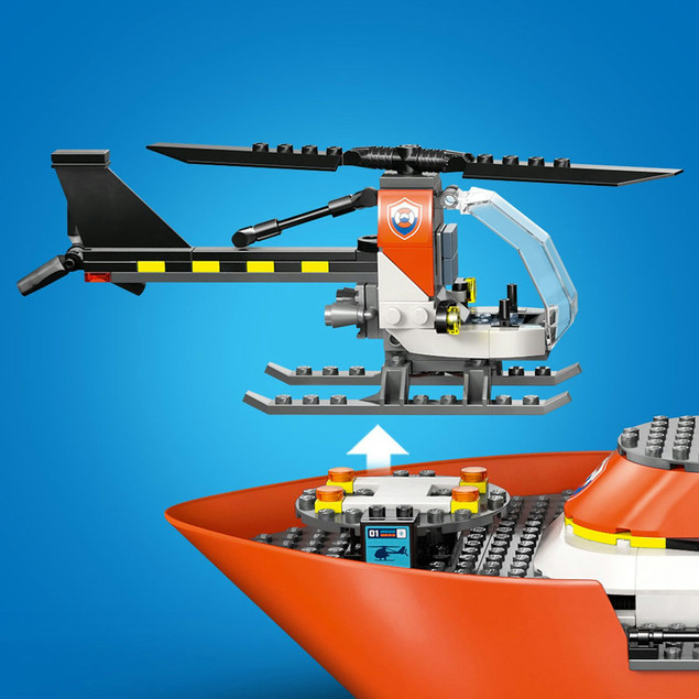 LEGO City 60504 Łódź Ratunkowa i Helikopter Straży Przybrzeżnej - Zestaw Akcji