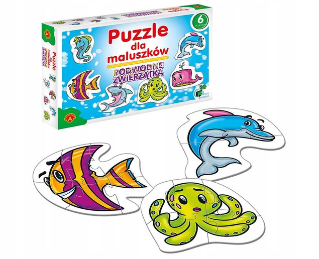 Puzzle Dla Maluszków PODWODNE ZWIERZĄTKA Dla 2 Latka 2+ Alexander 4413