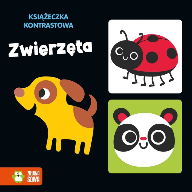 Książeczka Kontrastowa Zwierzęta dla Niemowląt – Rozwój Wzroku od 3m+