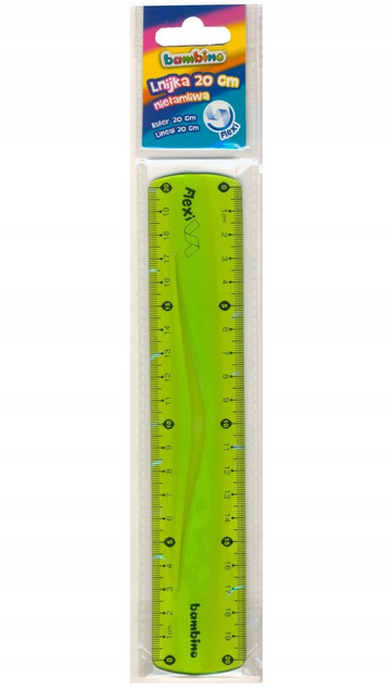 Linijka St. Majewski zielona 20 cm odporna na złamanie
