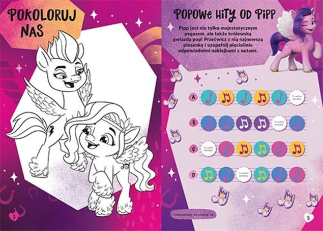 My Little Pony 100 Naklejek Wydanie Filmowe Łamigłówki 3+ HarperKids