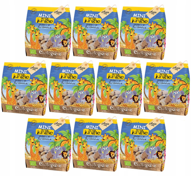 10x BIO Ania Herbatniki Pszenne Mini Jungle ZOO 1kg