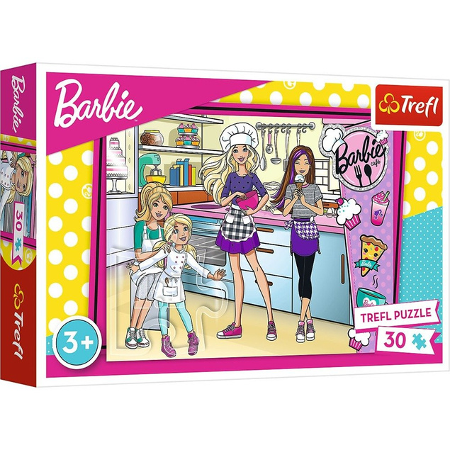 Trefl puzzle 30el Wspólne gotowanie BARBIE 18237
