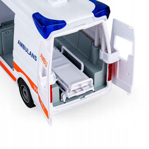 Ambulans Dumel z dźwiękiem i światłem, plastikowy, 17 cm