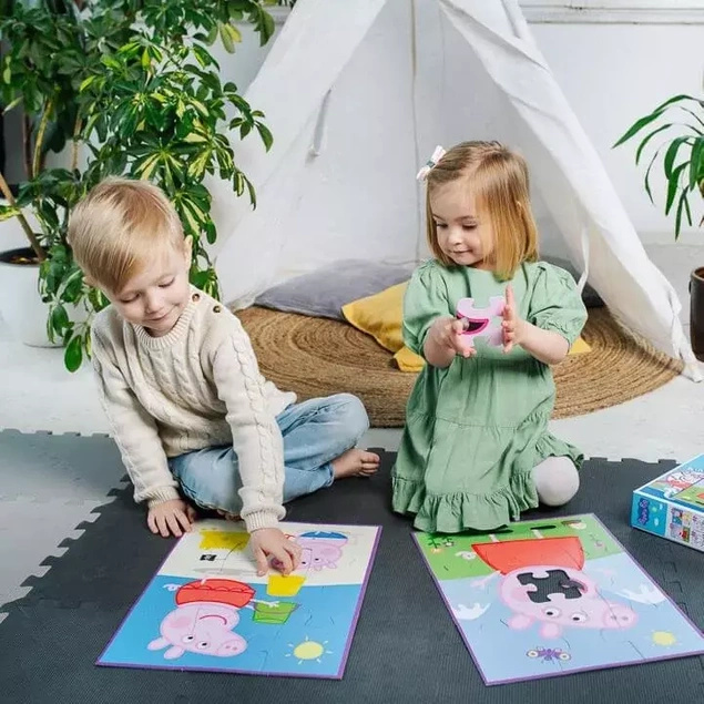 Puzzle dwustronne 2x10 BABY MAXI 4w1 Pogodny dzień Peppy 43001 Trefl