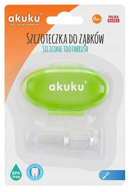 Szczoteczka silikonowa do zębów niemowląt 0M+ Akuku
