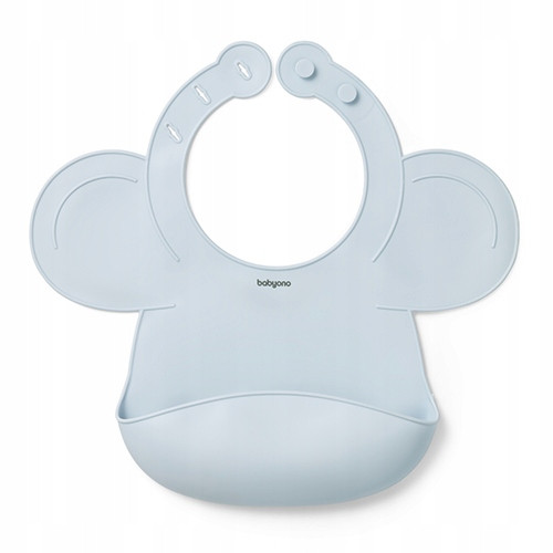 Śliniak silikonowy niebieski 30×28 cm 129 g – Babyono