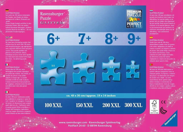 Puzzle 100 Kraina Lodu Błyszczący śnieg XXL brokat