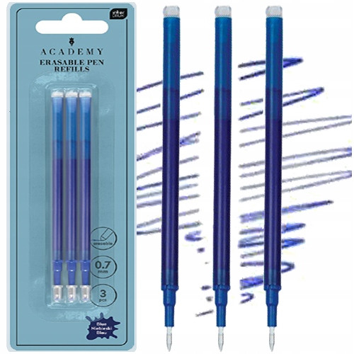 Długopis Zmazywalny Interdruk Academy Niebieski 0.7mm + 3 Wkłady