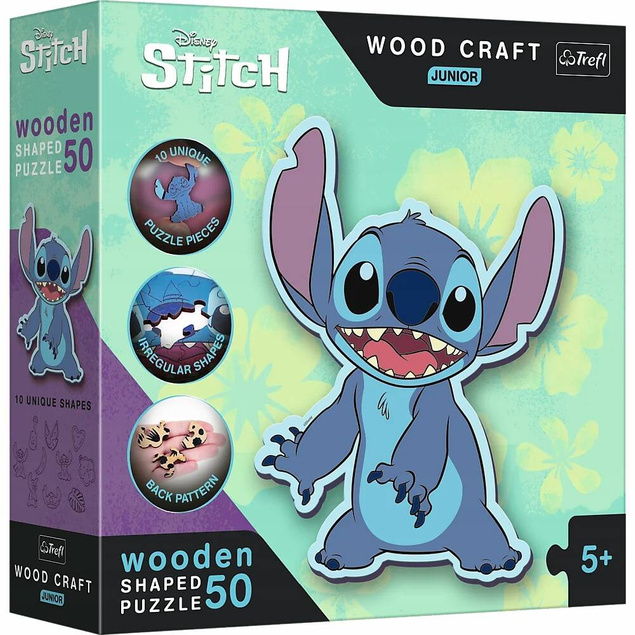 Puzzle 50 Drewniane Układanka LILO I STITCH Disney Kosmita Bajka 5+ Trefl