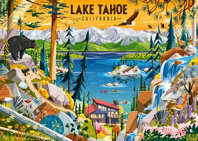 Puzzle Jezioro Tahoe 1000 elementów Kalifornia Ravensburger