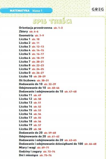 Matematyka. Karty pracy w szkole i w domu. Klasa 1
