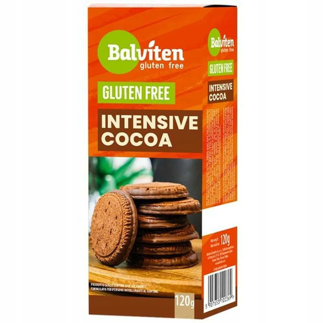 Herbatniki Maślano Kakaowe z Polewą Kakaową Intensive Cocoa BG 120g Balvite