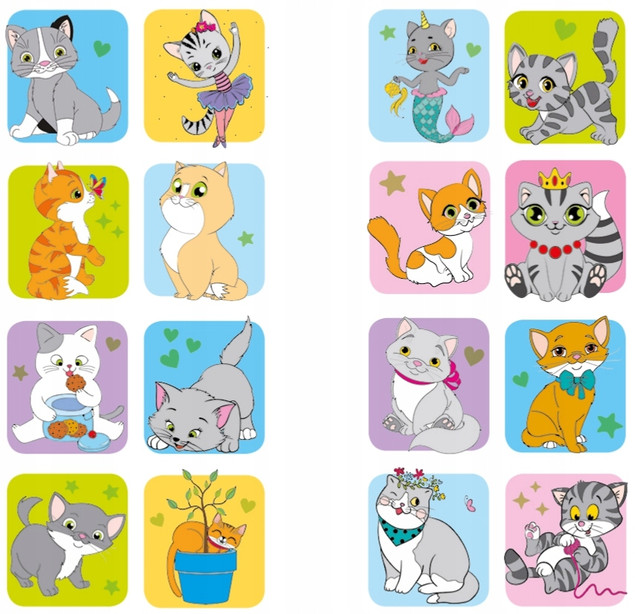 Brzdące Kolorują KOTKI Naklejki Świecące W Ciemności 3+ Skrzat