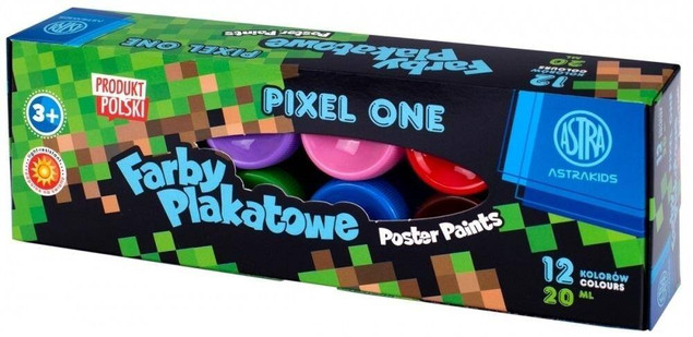 Farby plakatowe MINECRAFT Pixels 12x20ml Astra